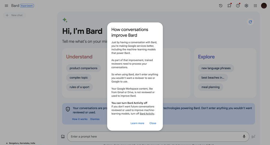Bard screen example