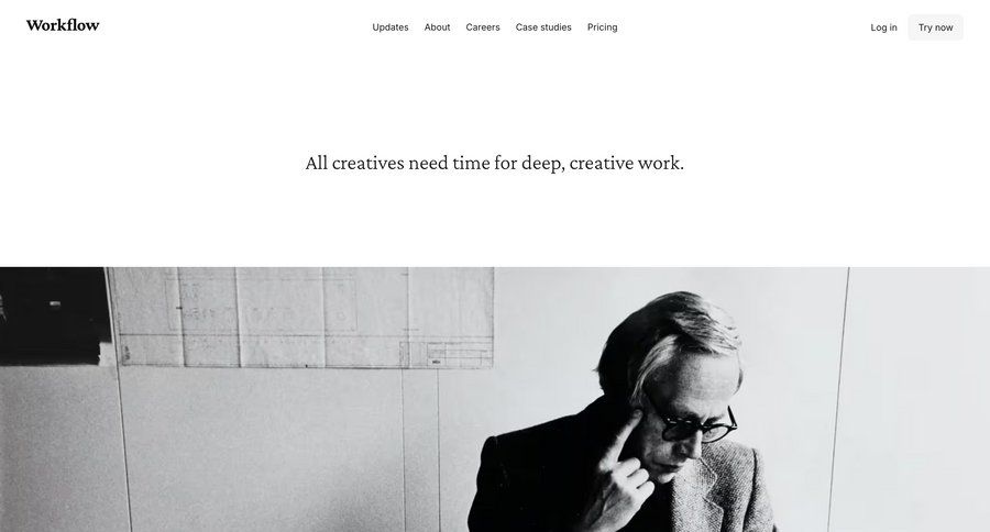 Workflow
				about & company mission page example
