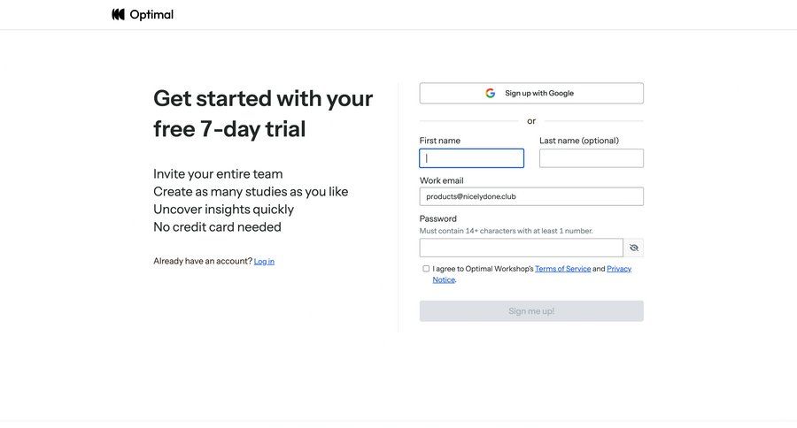 Optimal screen example