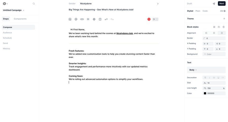 Loops screen example