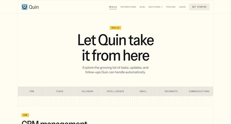 Quin
				feature page example