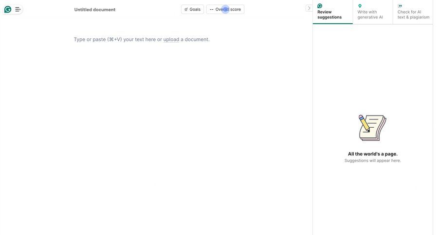Grammarly screen example
