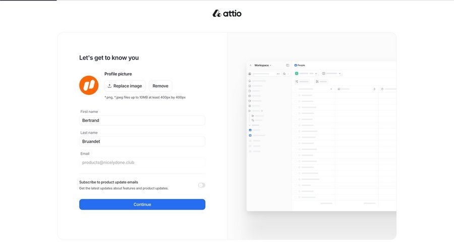 Attio
				profile page example