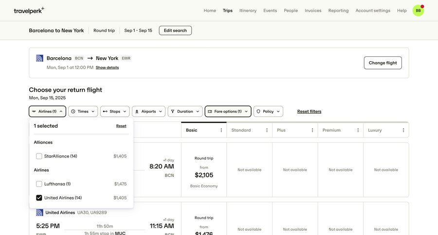 Travelperk screen example