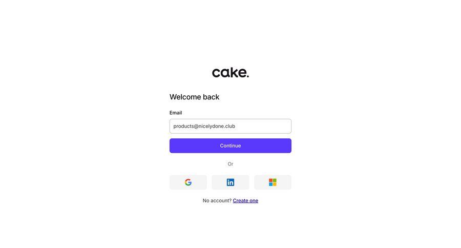 Cake
				signin page example