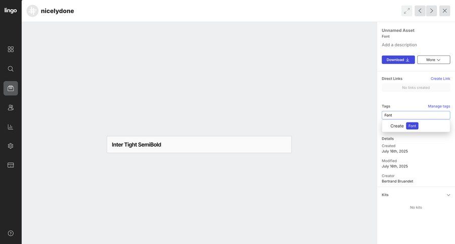 Lingo
			 tagging tag management typography sidebar ui page example