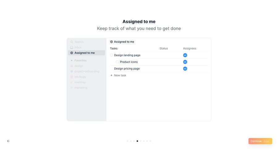 Height tracking assignments screen example