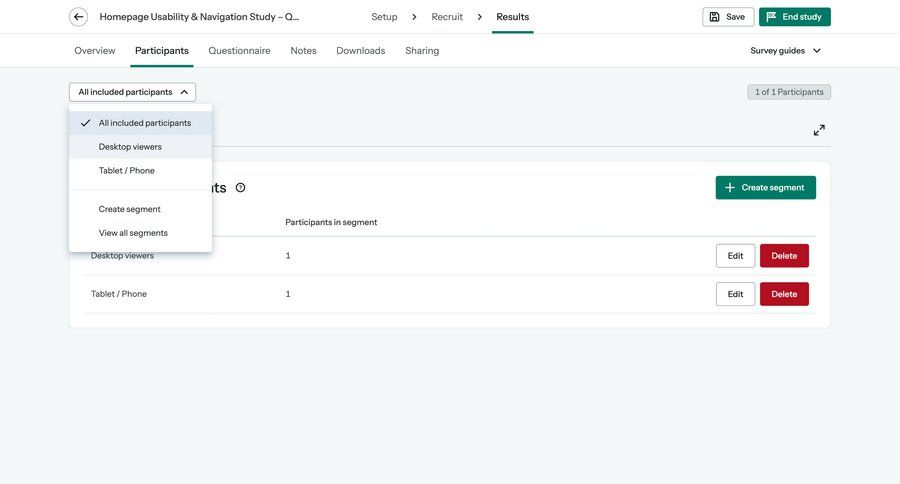 Optimal screen example
