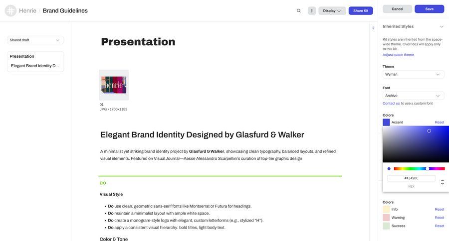 Lingo
			 design style customization color selection content blocks typography sidebar ui page example