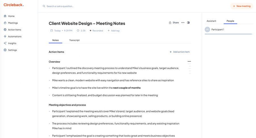 Circleback
			      ux ui design