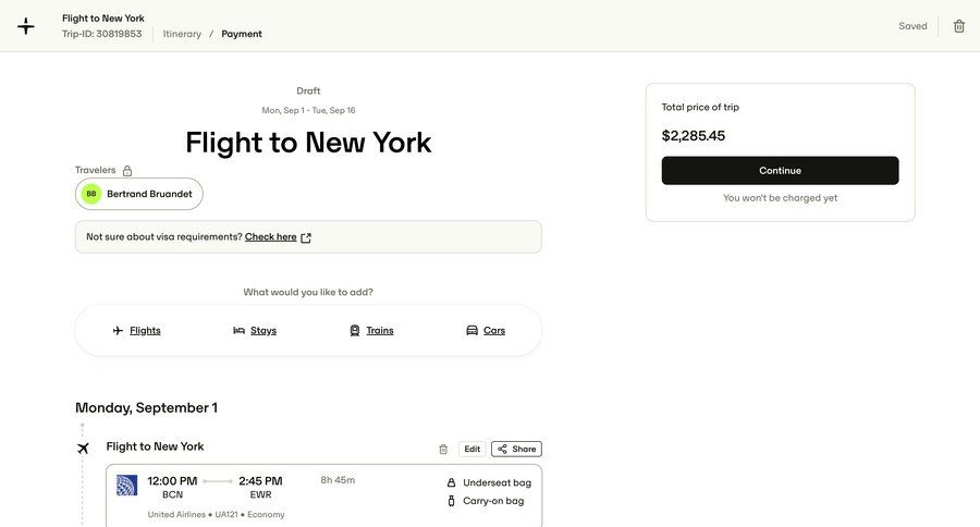Travelperk
				list ui page example