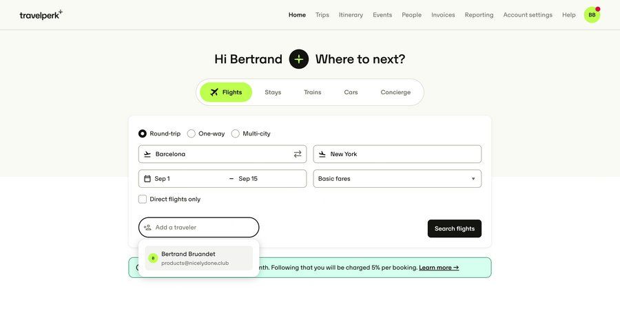 Travelperk screen example