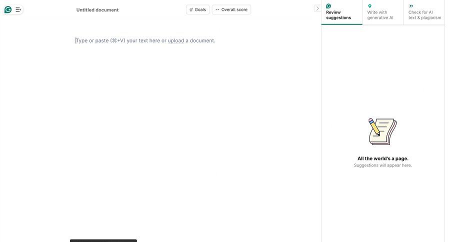 Grammarly screen example