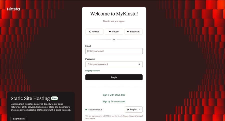 Kinsta
				signin page example