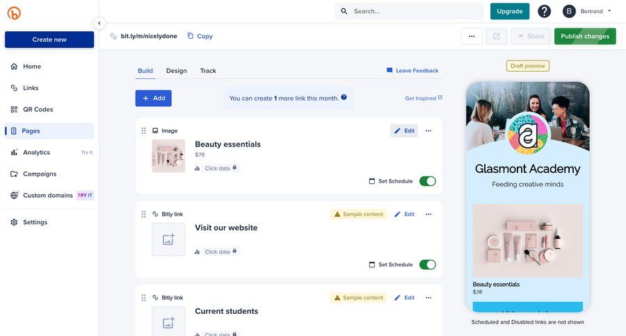 Bitly
			        ux ui design