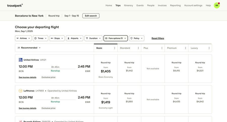 Travelperk screen example