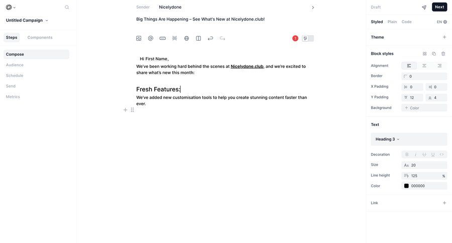 Loops screen example