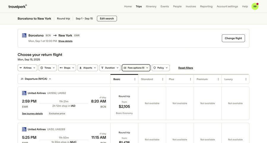 Travelperk screen example