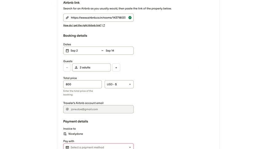 Travelperk screen example