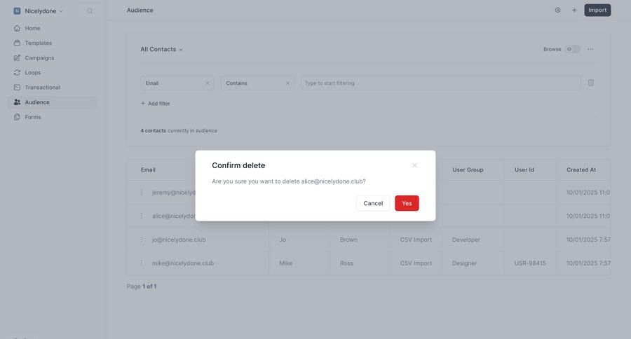 Loops screen example