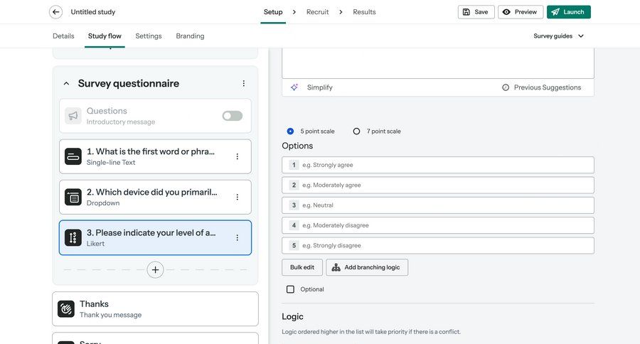 Optimal screen example