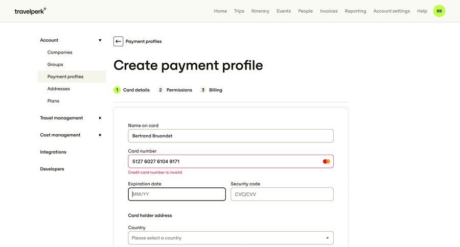 Travelperk screen example