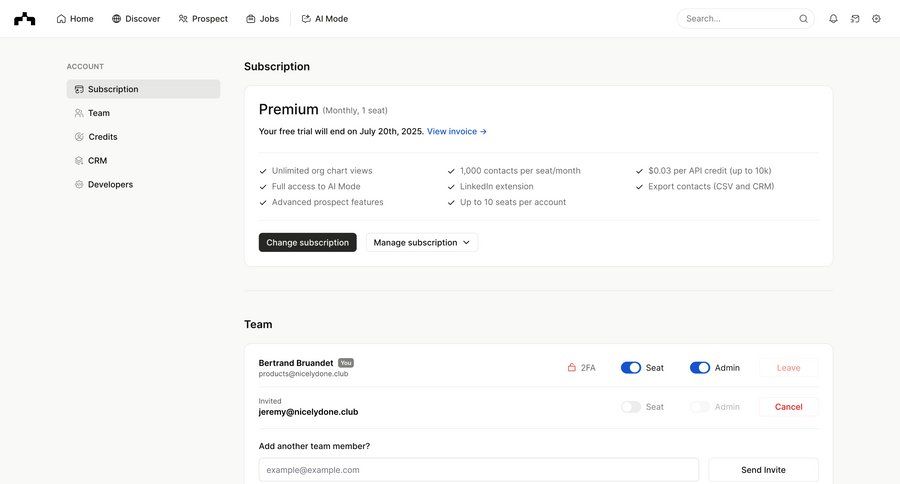 The org
			 account management form account settings subscription management credits buy credits sidebar progress bar ui page example