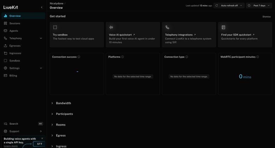 Livekit
				settings ui page example