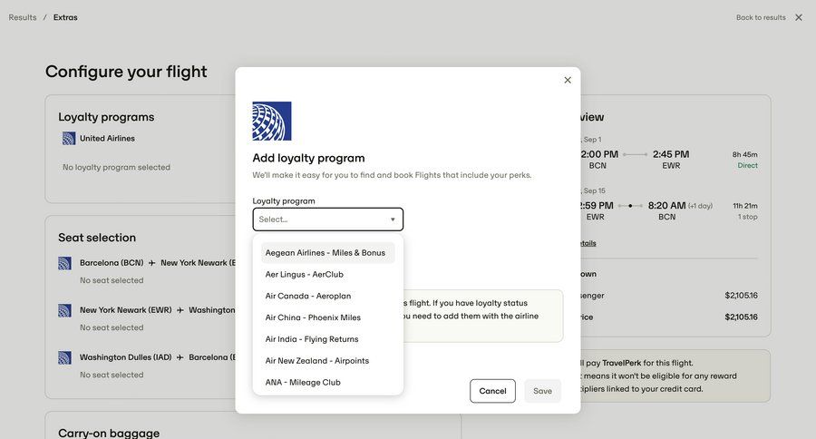Travelperk screen example