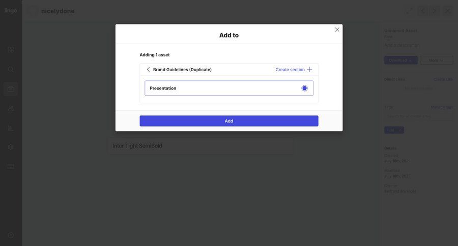 Lingo screen example