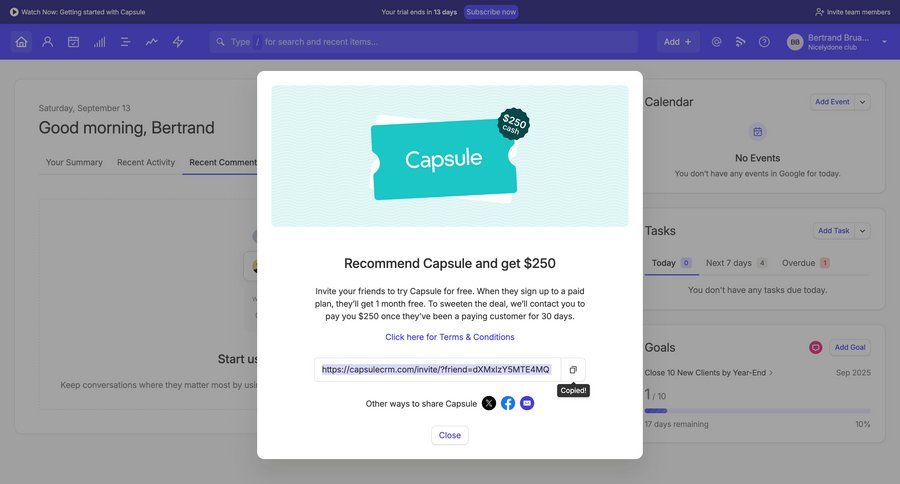 Capsule screen example
