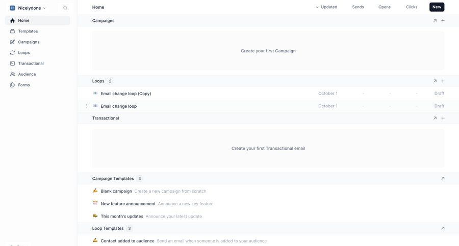 Loops screen example