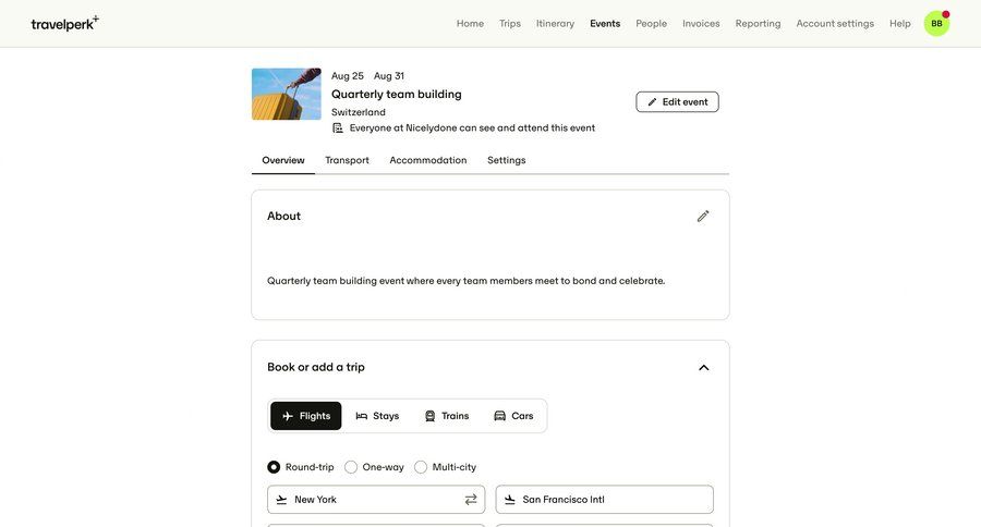 Travelperk screen example
