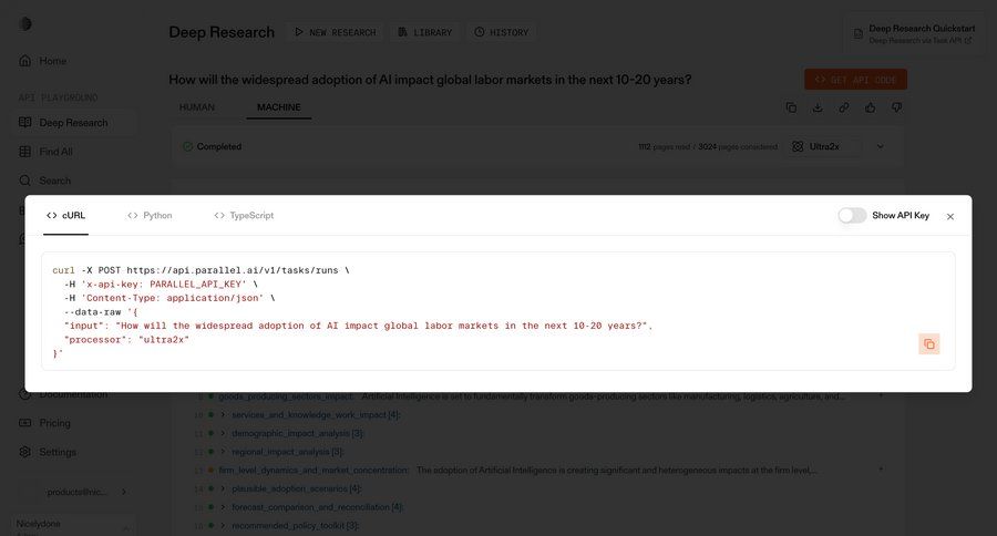 Parallel
			 settings artificial intelligence code snippet ui page example