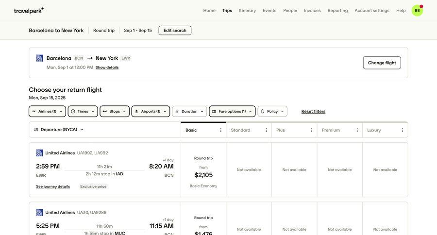 Travelperk screen example