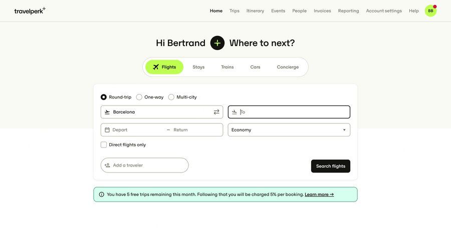 Travelperk screen example
