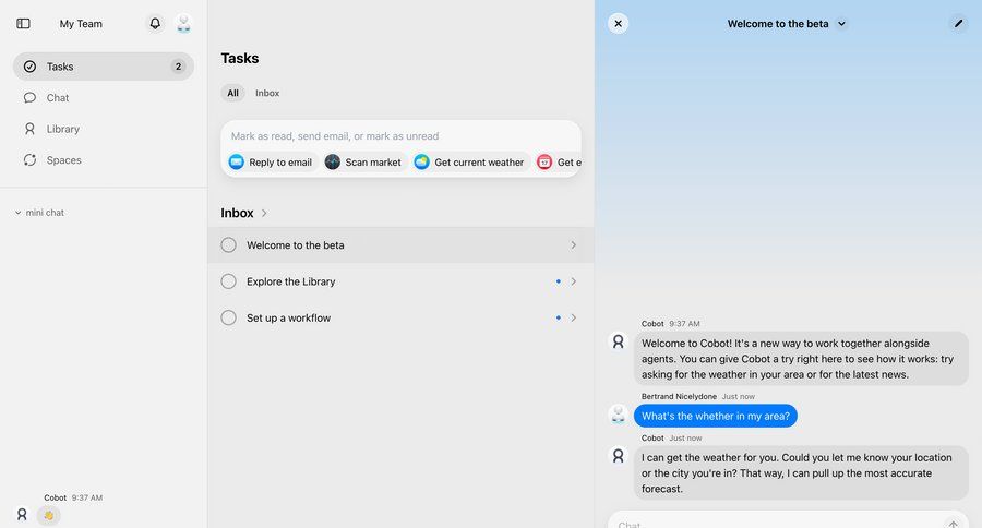 Cobot
				onboarding page example