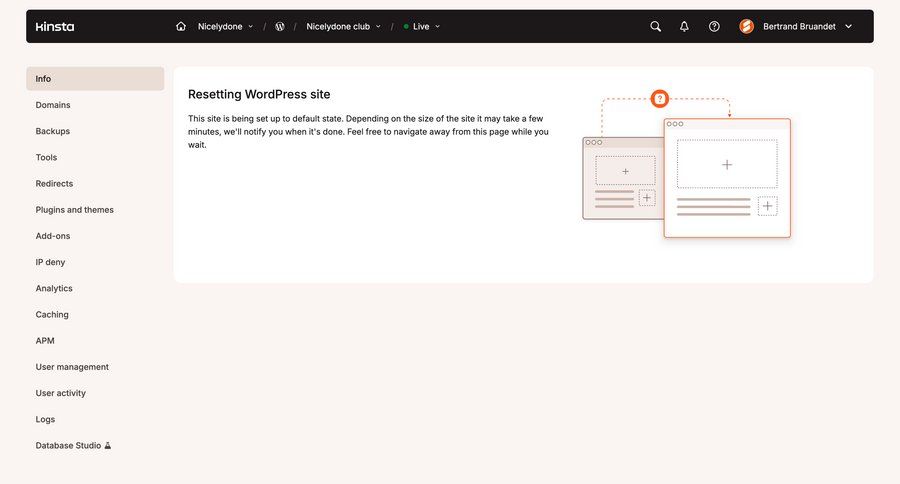 Kinsta screen example