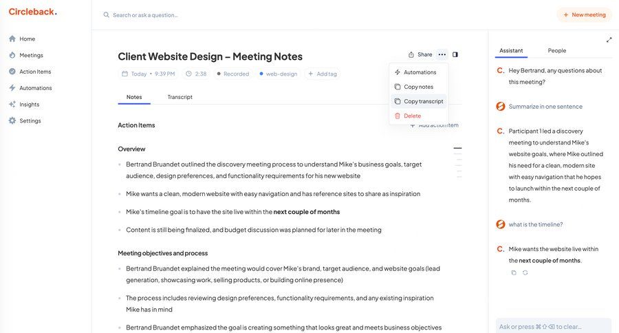 Circleback
			       ux ui design