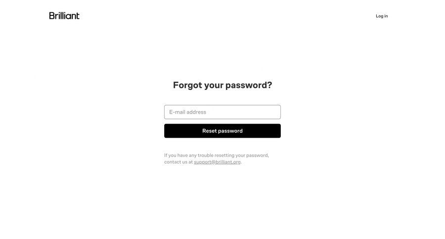 Brillant
				password reset page example