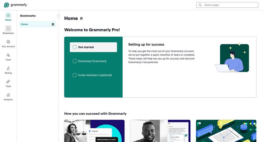 Grammarly screen example