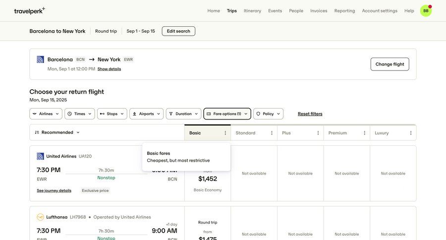 Travelperk screen example