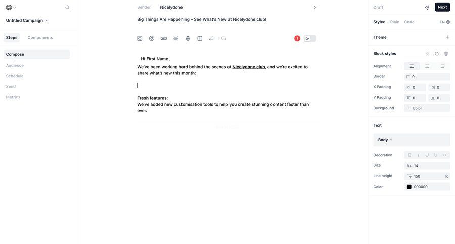 Loops screen example