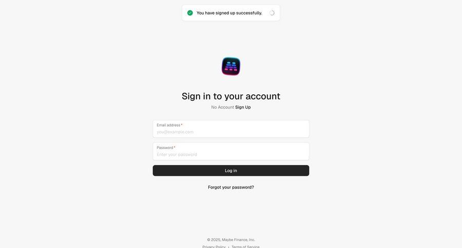 Maybe Finance
				signin ui page example