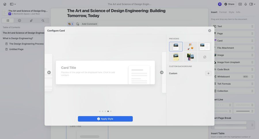 Craft screen example