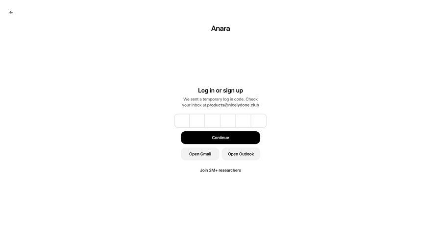 Anara
				signin page example