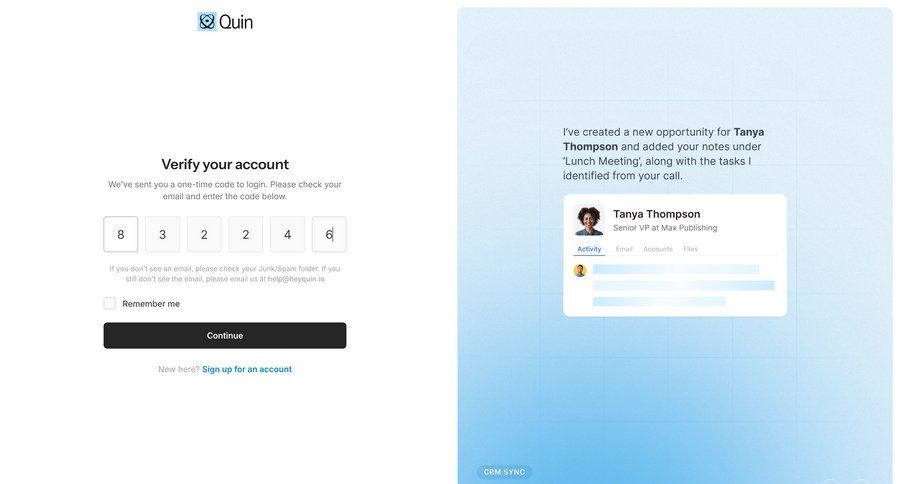Quin
				signin ui page example