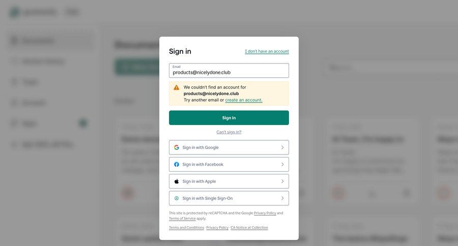 Grammarly
				signin page example