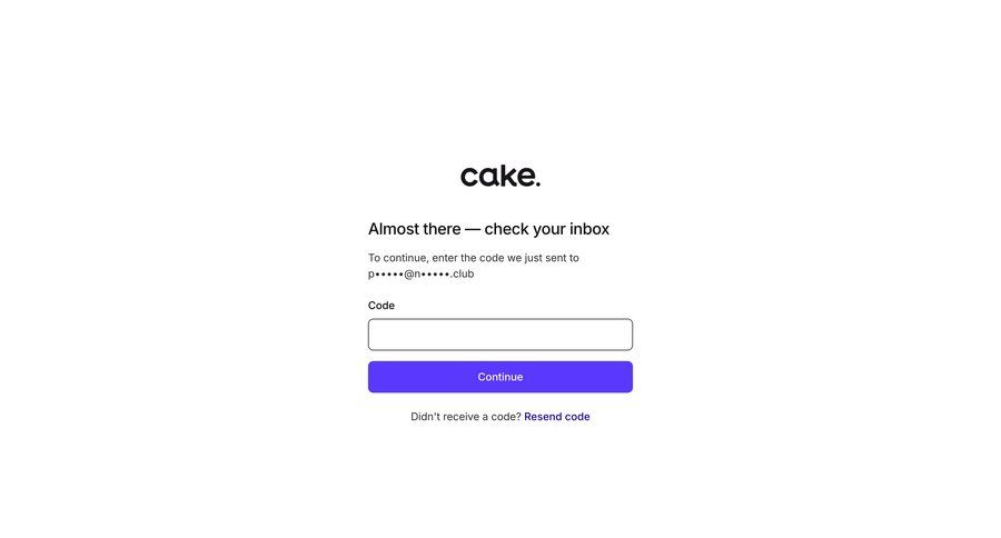 Cake screen example