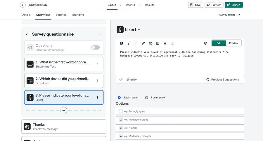 Optimal screen example